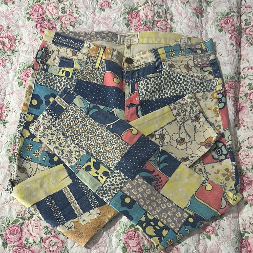 Current/Elliott Multicolor Patchwork Ankle Jeans - image 1
